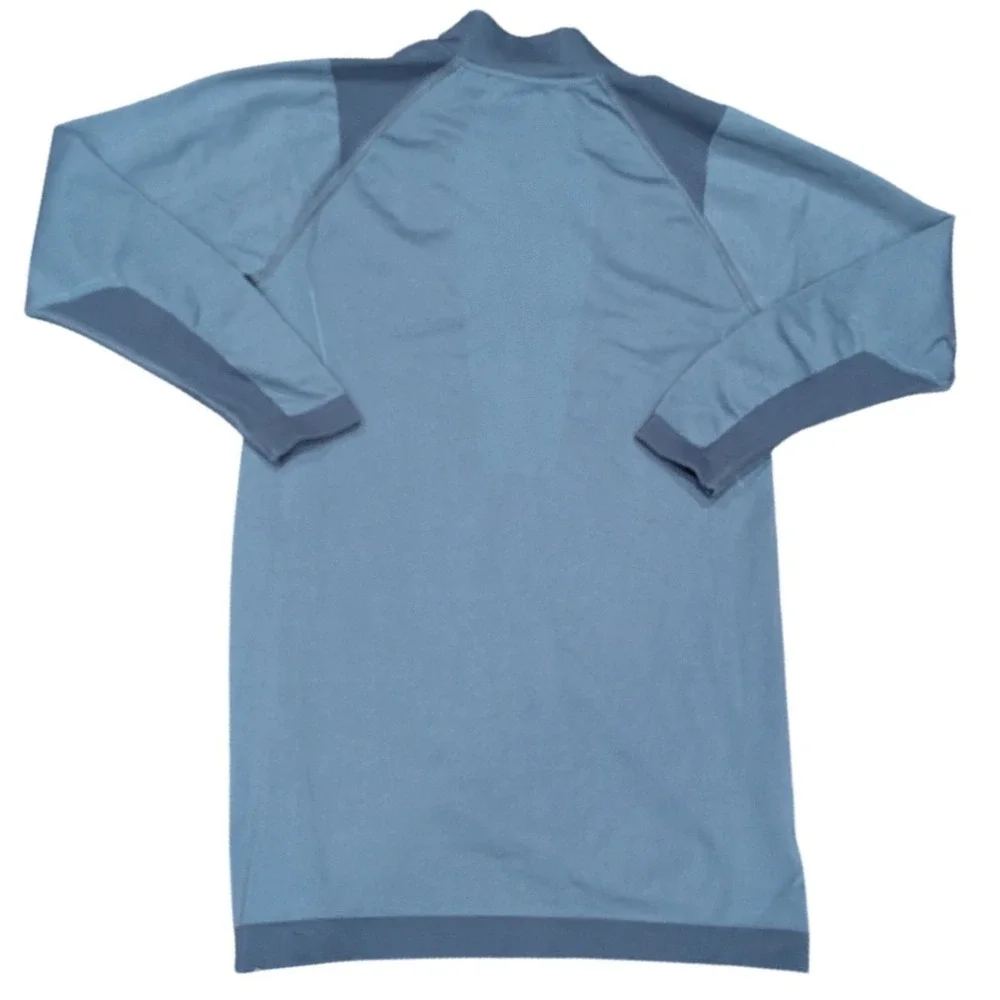 COLUMBIA Mens Omni-Heat Base Layer MEDIUM Blue Quarter Zip Thermal Top Pullover‎